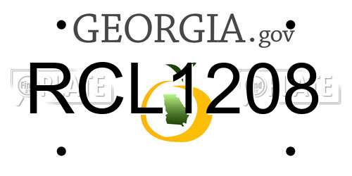RCL1208 Georgia License Plate