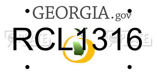 RCL1316 Georgia License Plate