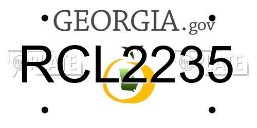 RCL2235 Georgia License Plate