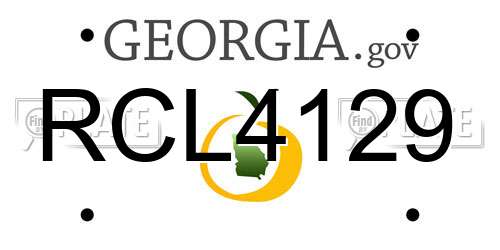 RCL4129 Georgia License Plate