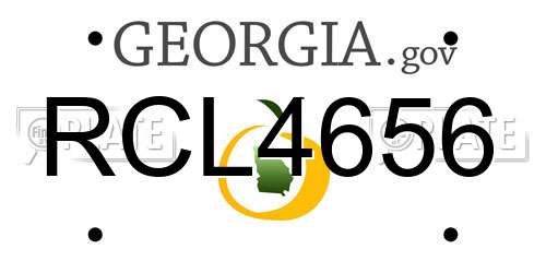 RCL4656 Georgia License Plate