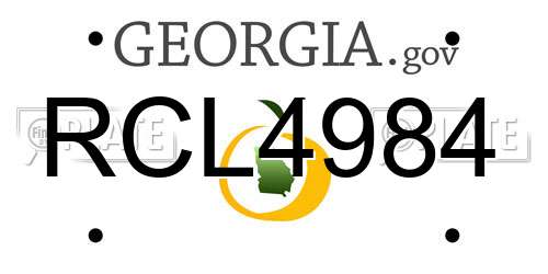 RCL4984 Georgia License Plate