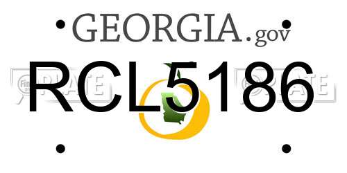 RCL5186 Georgia License Plate