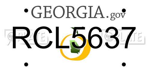 RCL5637 Georgia License Plate
