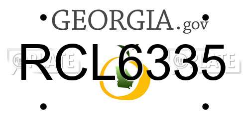 RCL6335 Georgia License Plate