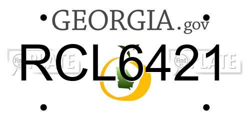 RCL6421 Georgia License Plate