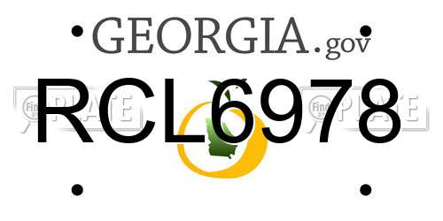 RCL6978 Georgia License Plate