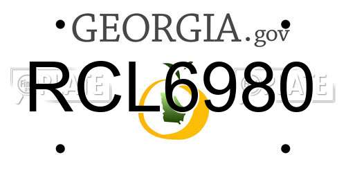 RCL6980 Georgia License Plate