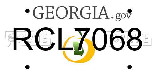 RCL7068 Georgia License Plate