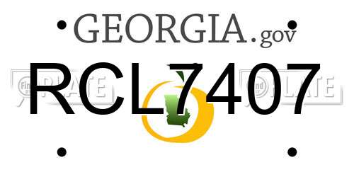 RCL7407 Georgia License Plate