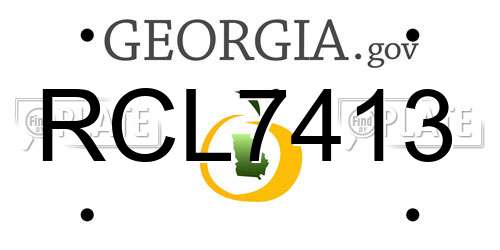 RCL7413 Georgia License Plate