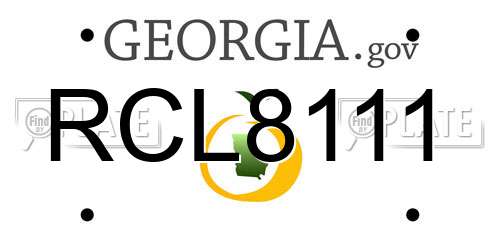 RCL8111 Georgia License Plate