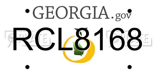 RCL8168 Georgia License Plate