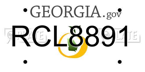 RCL8891 Georgia License Plate