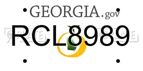 RCL8989 Georgia License Plate