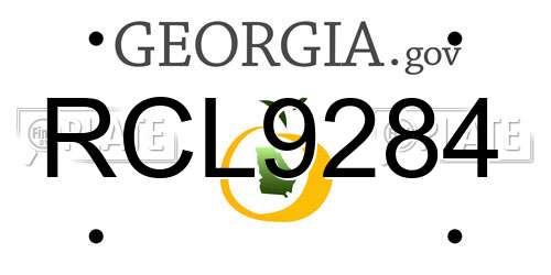 RCL9284 Georgia License Plate
