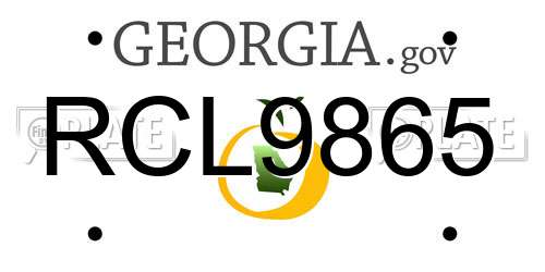 RCL9865 Georgia License Plate