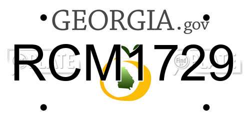 RCM1729 Georgia License Plate
