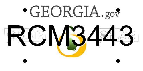 RCM3443 Georgia License Plate