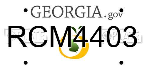 RCM4403 Georgia License Plate