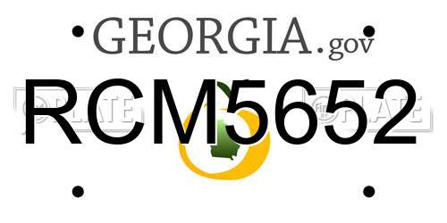 RCM5652 Georgia License Plate