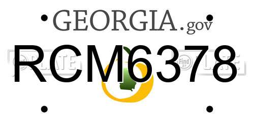 RCM6378 Georgia License Plate