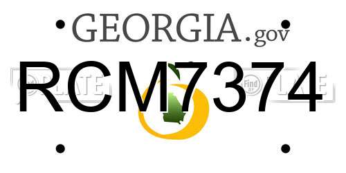RCM7374 Georgia License Plate