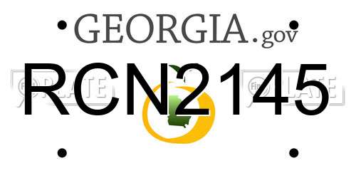 RCN2145 Georgia License Plate
