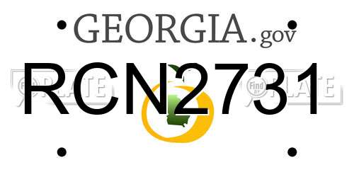 RCN2731 Georgia License Plate