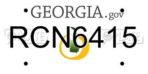 RCN6415 Georgia License Plate