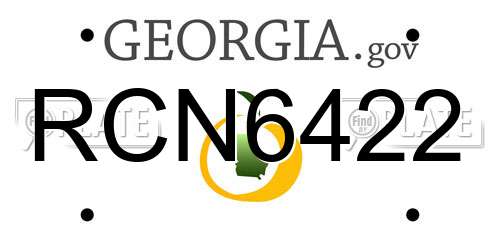 RCN6422 Georgia License Plate