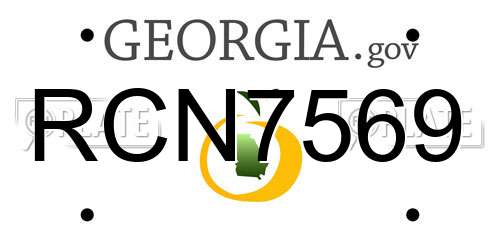 RCN7569 Georgia License Plate