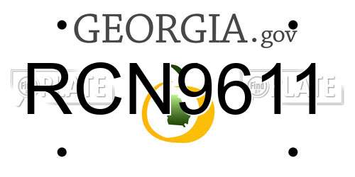 RCN9611 Georgia License Plate