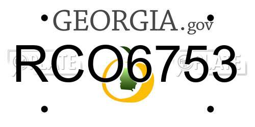 RCO6753 Georgia License Plate