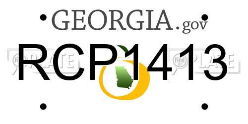 RCP1413 Georgia License Plate
