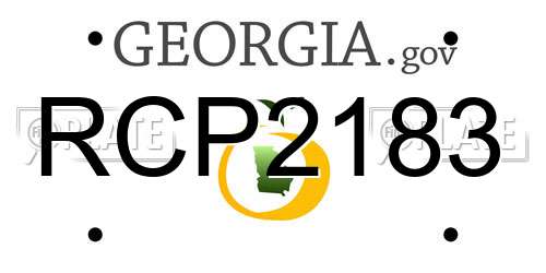 RCP2183 Georgia License Plate