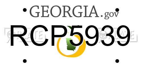 RCP5939 Georgia License Plate
