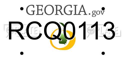 RCQ0113 Georgia License Plate
