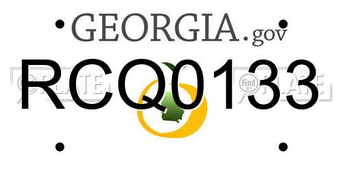 RCQ0133 Georgia License Plate