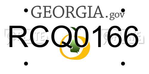 RCQ0166 Georgia License Plate