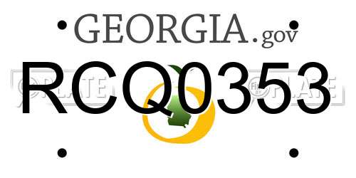 RCQ0353 Georgia License Plate