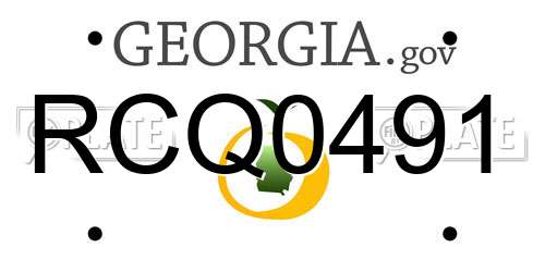 RCQ0491 Georgia License Plate