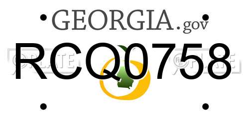 RCQ0758 Georgia License Plate