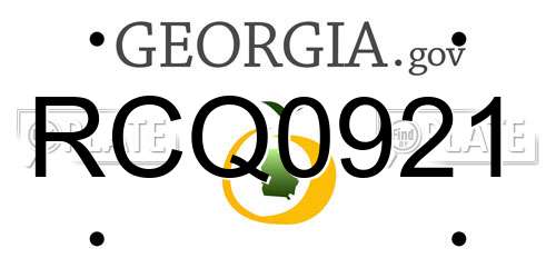 RCQ0921 Georgia License Plate
