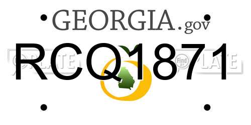 RCQ1871 Georgia License Plate