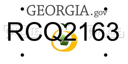 RCQ2163 Georgia License Plate