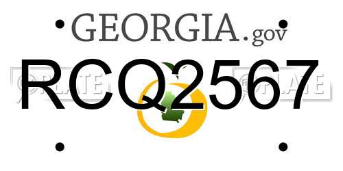 RCQ2567 Georgia License Plate