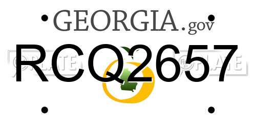RCQ2657 Georgia License Plate