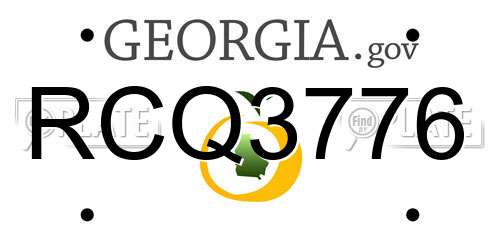 RCQ3776 Georgia License Plate
