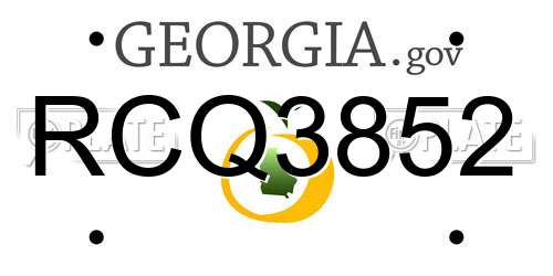 RCQ3852 Georgia License Plate